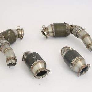 2x76mm Downpipe mit 200 Zellen Motorsport-Kat. Edelstahl