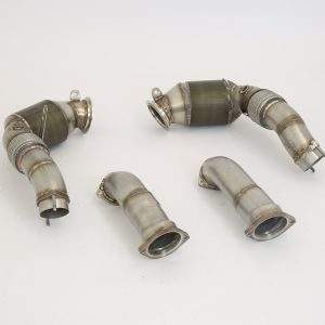 2x76mm Downpipe mit 200 Zellen Motorsport-Kat. Edelstahl