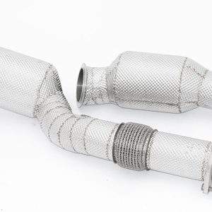 2x76mm Downpipe mit 200 Zellen Motorsport-Kat. Edelstahl