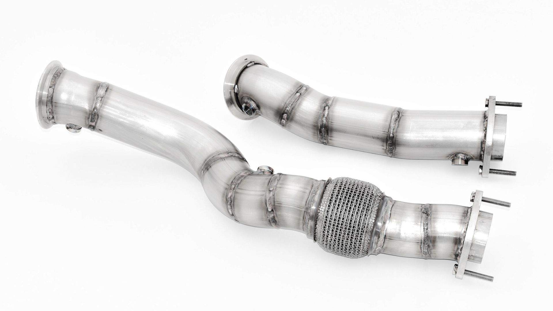 2x76mm Downpipe Edelstahl