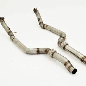 2x 76mm Downpipe-Unterteil Edelstahl