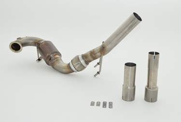 63.5mm Downpipe mit Sport-Kat. Edelstahl