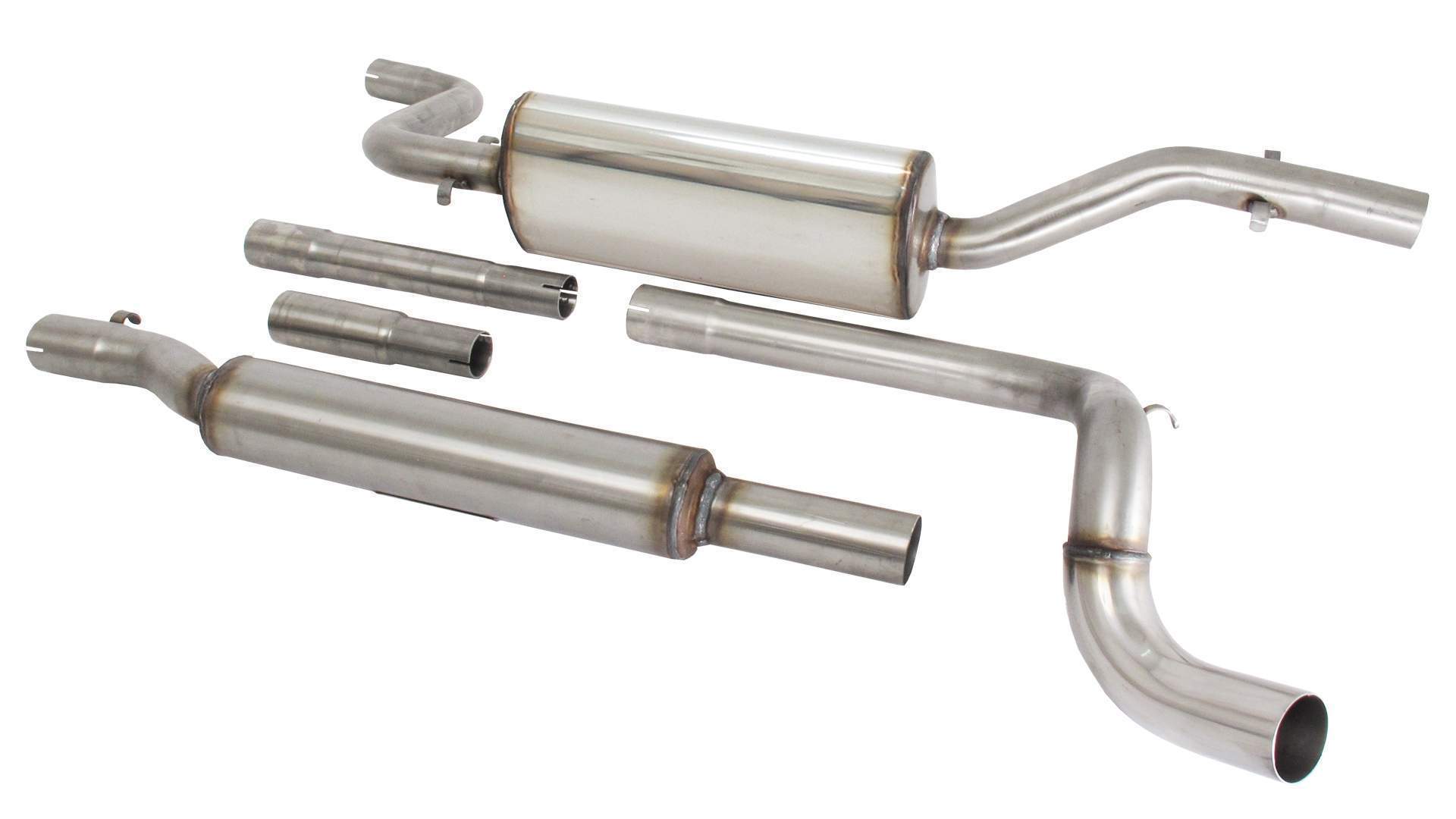 Novus Edelstahl Sportauspuff 55mm Anlage für VW Caddy 14D – Bild 2